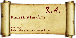 Kuczik Atanáz névjegykártya